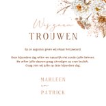 Trouwkaart botanische rozen in herfstkleuren 3