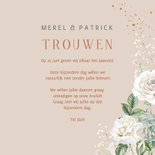 Trouwkaart botanische witte rozen  3