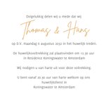 Trouwkaart bruidegommen huwelijk fiets 3