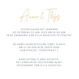 Trouwkaart bruidspaar met stropdas in goudlook  3