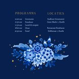 Trouwkaart delfts blauw donker bloemen stijlvol romantisch 2