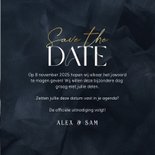  Trouwkaart donkerblauw save the date met goud stijlvol 3