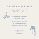 Trouwkaart doodle tekening gedekte tafel diner 3