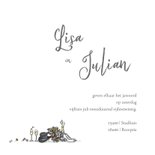 Trouwkaart Fiat 500 wit met bruidspaar 3