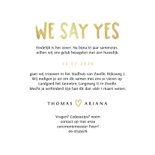 Trouwkaart fotokaart uitnodiging goud stijlvol tijdlijn  3