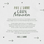 Trouwkaart glad we swiped right stijlvol grafisch grappig 3