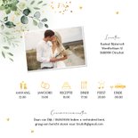 Trouwkaart groen botanisch groen blaadjes goudlook 2