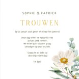 Trouwkaart herfstanemonen op groen fluweel  3