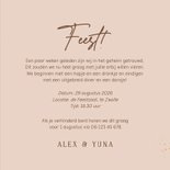 Trouwkaart just married gouden letters houtlook visgraat 3