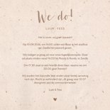 Trouwkaart kraftlook met foto en duiven van bloemen 3