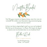 Trouwkaart mediterrane tegeltjes mandarijnen 3