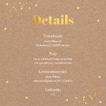 Trouwkaart met foto kraft goud hartjes 2