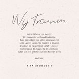 Trouwkaart met illustratie van auto en bloemen 3