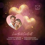 Trouwkaart romantisch hart goud donker stijlvol 2