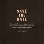Trouwkaart save the date festival letters met licht  3