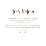 Trouwkaart silhouet bruid trekt bruidegom met stropdas 3