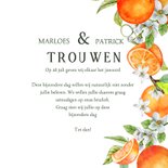 Trouwkaart sinaasappels bloesem 3