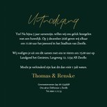 Trouwkaart stijlvol groen marmer typografisch letters goud 3