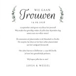 Trouwkaart tijdlijn stijlvol marmer eucalyptus klassiek 3