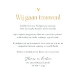 Trouwkaart uitnodiging Mr and Mrs eucalyptus goud 3