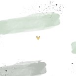 Trouwkaart uitnodiging We do groen verf hartjes Achterkant