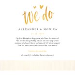 Trouwkaart we do goud met hartjes en pijltje 3