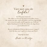 Trouwkaart zandkleurig natuurlijk stijlvol hartje 3