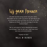 Trouwkaartje zwart waterverf spetters wij gaan trouwen 3