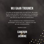 Trouwuitnodiging kraft ticket waterverf goudfolie confetti 3