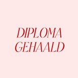 Typografische geslaagdkaart roze lekker bezig 2
