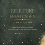 Typografische hippe kerstkaart met gouden verf en sterren 3