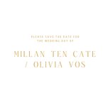 Typografische kaart minimalistische gouden datum 2