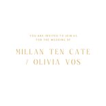 Typografische uitnodiging met minimalistische gouden tekst  2
