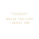 Typografische uitnodiging met minimalistische gouden tekst  2