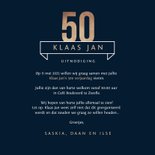 Uitnodiging 50 jaar goud stijlvol man blauw 3