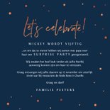 Uitnodiging 50 jaar stijlvol met rosé confetti 3