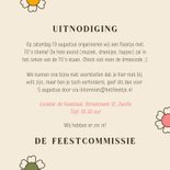 Uitnodiging 70's themafeestje groovy bloemetjes 3