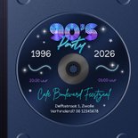 Uitnodiging 90's feestje disco foto's CD album hoesje 3