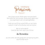 Uitnodiging abstracte vormen pensioenfeest met foto 3