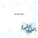 Uitnodiging babyshower hartjes in blauw 3