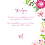 Uitnodiging birthday invitation bloemen 3