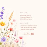 Uitnodiging bruiloft met foto en gemengde bloemen aquarel 2