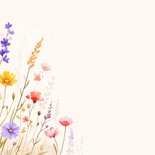 Uitnodiging bruiloft met foto en gemengde bloemen aquarel Achterkant