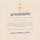 Uitnodiging communie met christelijke symbolen 3