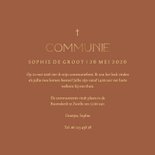 Uitnodiging communie terracotta grote foto met goudfolie 3