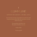 Uitnodiging communie terracotta grote foto met goudfolie 3