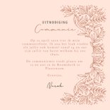 Uitnodiging eerste communie botanische bloemen stijlvol 3