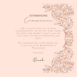 Uitnodiging eerste communie botanische bloemen stijlvol 3