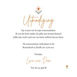 Uitnodiging eerste communie veldbloemen foto clip goud 3