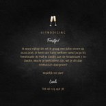 Uitnodiging feest champagne met gouden linten 3